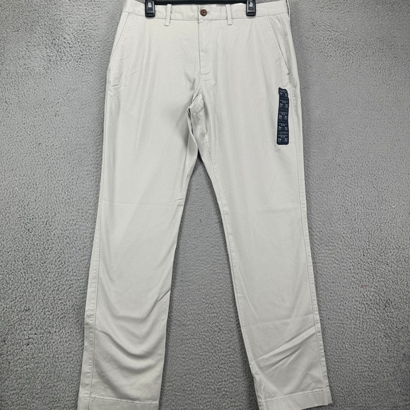 J Crew Flex Mens Athletic Slim Chino Pants 34X32 Cream Flat Front Pockets NEW - Picture 1 of 10